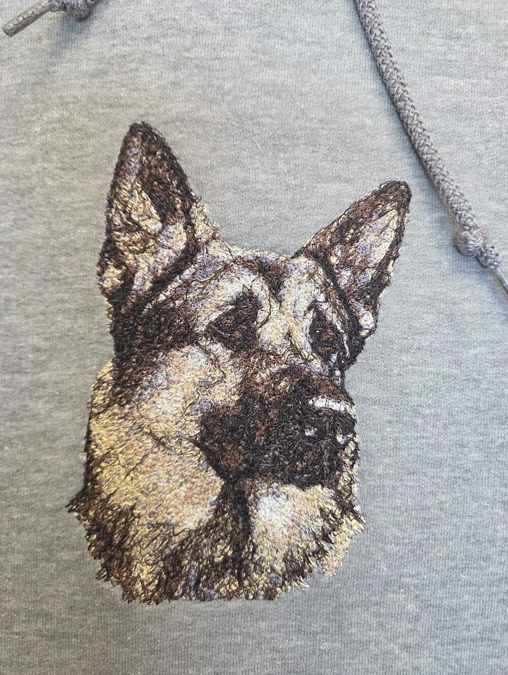 German Shepherd Gift Custom Embroidered Dog Breed Hoodie Gray Shepard Lover GSD